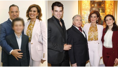 Ευγενία Μανωλίδου: Με τον Άδωνι & τα παιδιά στην έκθεση του πρώην συζύγου