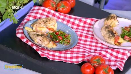 Κοτόπουλο Γεμιστό Με μοτσαρέλα Και Φρέσκια Ντομάτα