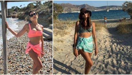 Σταματίνα Τσιμτσιλή: Oι στιλάτες beachwear εμφανίσεις της στην Πάρο