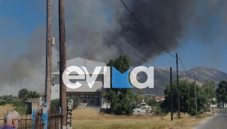 Φωτιά Τώρα Στην Εύβοια - Κοντά Σε Σπίτια Στο Αλιβέρι