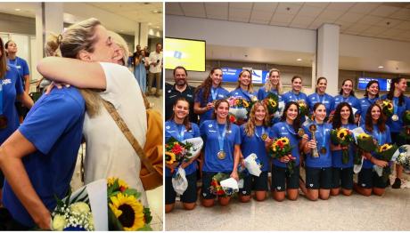 Με χειροκροτήματα και λουλούδια η υποδοχή των «χρυσών» κοριτσιών του πόλο