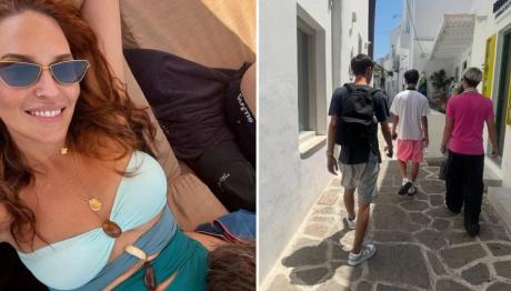 Σίσσυ Χρηστίδου: Διακοπές στην Πάρο μαζί με τους γιους της