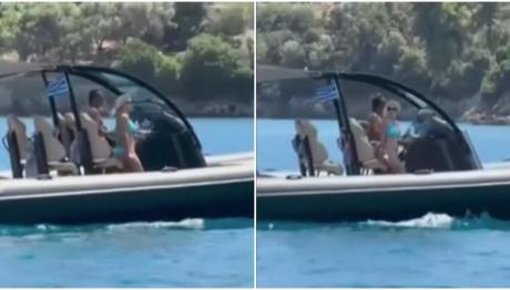 Ελένη Μενεγάκη: Βόλτα με το φουσκωτό στην Ιθάκη με τον Μάκη Παντζόπουλο