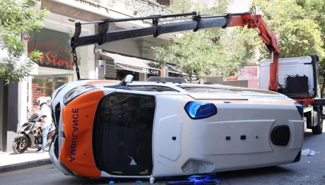 Ανατροπή Ασθενοφόρου Στο Γουδί – Νεκρός 50χρονος