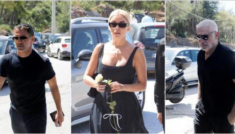 Κηδεία Αλεξάνδρας Νικολαΐδου: Οι φίλοι του Ντέμη στο πλευρό του