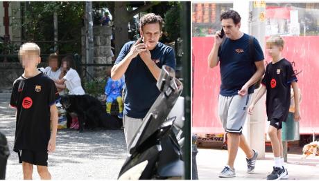 O Νίκος Ψαρράς με τον 11χρονο γιο του στην Κηφισιά