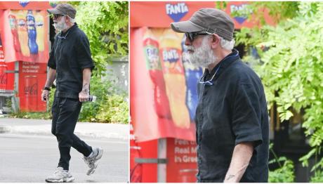 Φιλιππίδης: Μόνος στην οδό Πανεπιστημίου - Φανερά αδυνατισμένος ο ηθοποιός