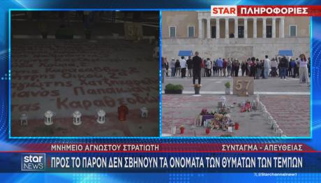 Σύνταγμα ονόματα θυμάτων Τεμπών