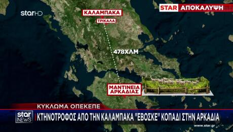 Χάρτης για κτηνοτρόφο από Καλαμπάκα με βοσκοτόπι στην Αρκαδία