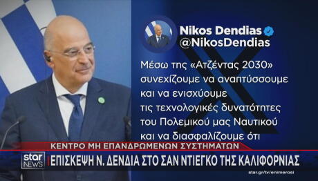 ανάρτηση Νίκου Δένδια για την επίσκεψη στις ΗΠΑ