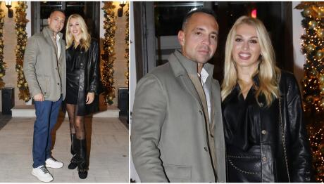 Σπυροπούλου: Me leather look και μπότες Chanel σε έξοδο με τον σύζυγό της