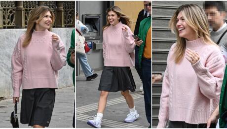 Kλέλια Ανδριολάτου: Με cozy street look στο κέντρο της Αθήνας