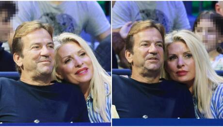 Ελένη Μενεγάκη- Μάκης Παντζόπουλος: Aγκαλιά στις κερκίδες του ΟΑΚΑ