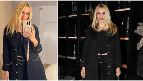 Σπυροπούλου: Τo total black look της σε βραδινή έξοδο