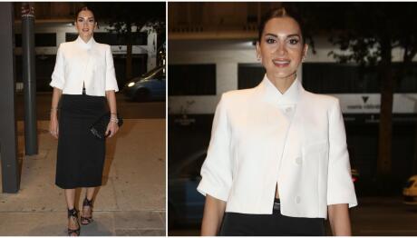 Σταματίνα Τσιμτσιλή: Η elegant εμφάνιση με διαχρονικό black & white σύνολο