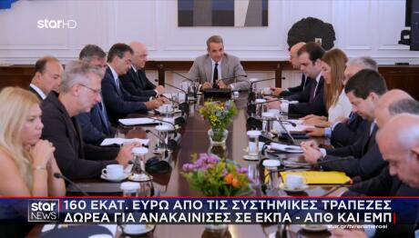 Κυριάκος Μητσοτάκης σύσκεψη με τις τράπεζες στο Μαξίμου