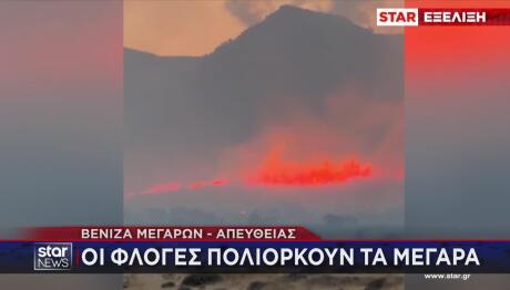 Φωτιές: Ανεξέλεγκτο Το Μέτωπο Στα Μέγαρα