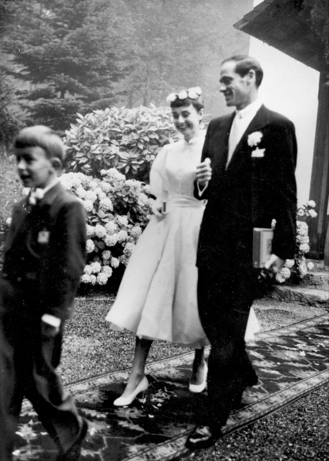 Η Audrey Hepburn στον γάμο της με τον Mel Ferrer