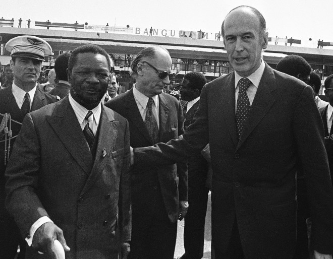 Ο Ζισκάρ Ντ' Εστέν με τον πρόεδρο της Δημοκρατίας της Κεντρικής Αφρικής