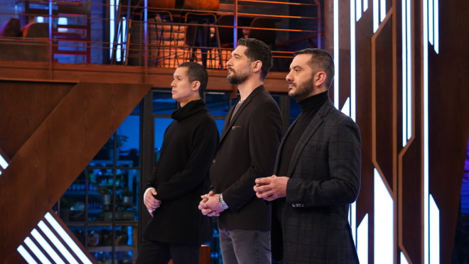 Οι κριτές του MasterChef: Σωτήρης Κοντιζάς, Πάνος Ιωαννίδης, Λεωνίδας Κουτσόπουλος