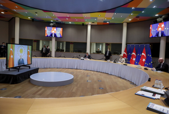 τηλεδιάσκεψη ΕΕ με Ερντογάν