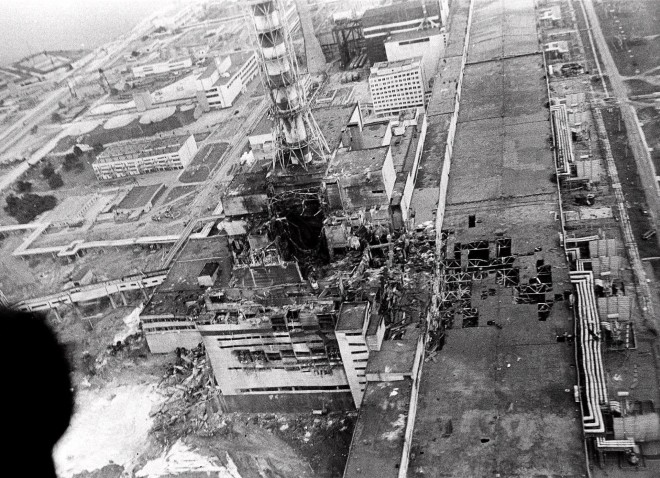 Ο πυρηνικός σταθμός του Τσερνόμπιλ λίγες ημέρες μετά την έκρηξη