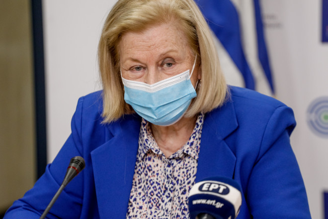 Η πρόεδρος της Εθνικής Επιτροπής Εμβολιασμών, Μαρία Θεοδωρίδου - φωτογραφία Eurokinissi