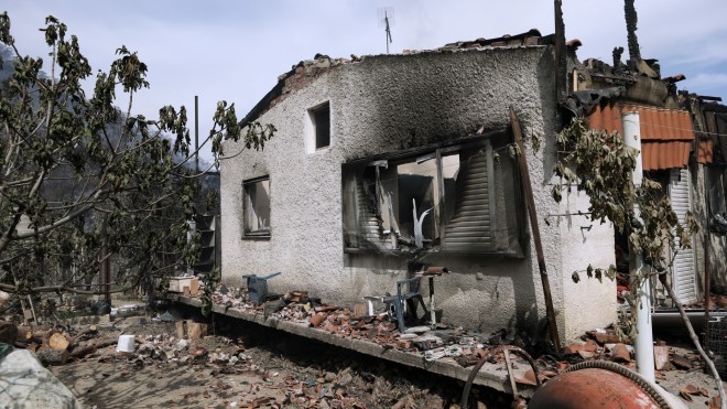 Καταστροφές σε οικία κοντά στο Αλεποχώρι- φωτογραφία ΙΝΤΙΜΕ