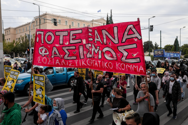 Το αντιφασιστικό συλλαλητήριο στην Ομόνοια/EUROKINISSI