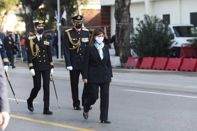 Ενώπιον της Κατερίνας Σακελλαροπούλου η στρατιωτική παρέλαση στη Θεσσαλονίκη/EUROKINISSI