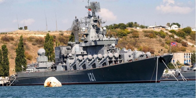 Η ναυαρχίδα του ρωσικού στόλου της Μαύρης Θάλασσας “Moskva”, που βυθίστηκε στη Μαύρη Θάλασσα εν ώρα θαλασσοταραχής