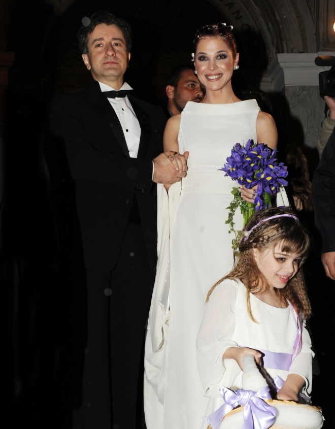 Ενσταντανέ από τον γάμο της Αντιγόνης Δρακουλάκη και του Γιάννη Χαλικιά το 2010