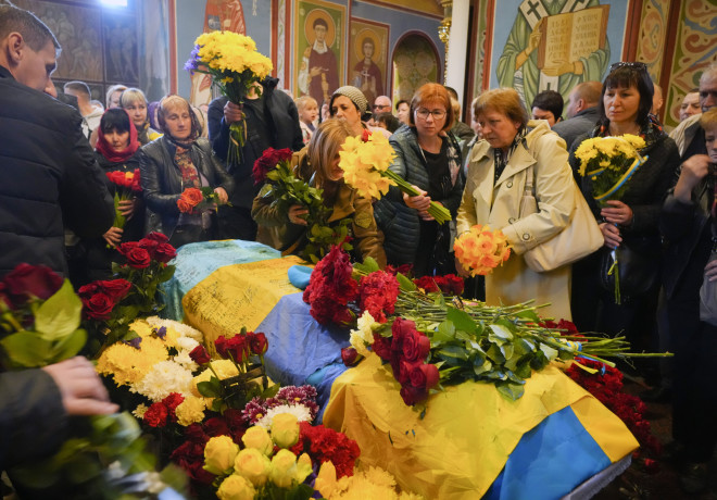 Κηδεία Ουκρανού στρατιώτη στον πόλεμο 