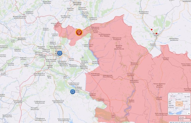 χάρτης livemap για τις πολεμικές επιχειρήσεις στην Ουκρανία   