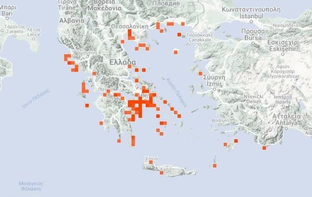 Μωβ μέδουσες: Ο χάρτης με τις «κόκκινες» περιοχές 
