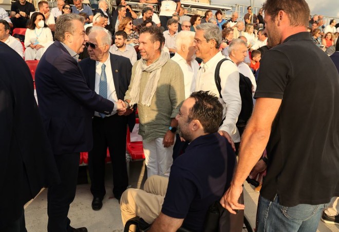 O πρόεδρος της Παραολυμπιακής Επιτροπής, Γιώργος Καπελλάκης, στα εγκαίνια αθλητικής εγκατάστασης στην Κρήτη