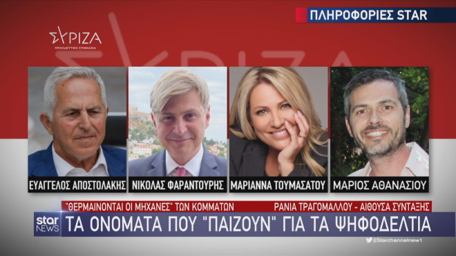 Οι υποψήφιοι για το ψηφοδέλτιο ΣΥΡΙΖΑ 