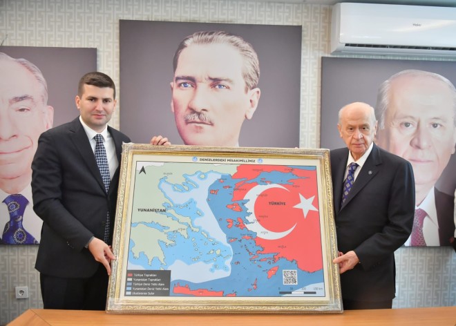 O τουρκικός προκλητικός χάρτης και ο Μπαχτσελί 