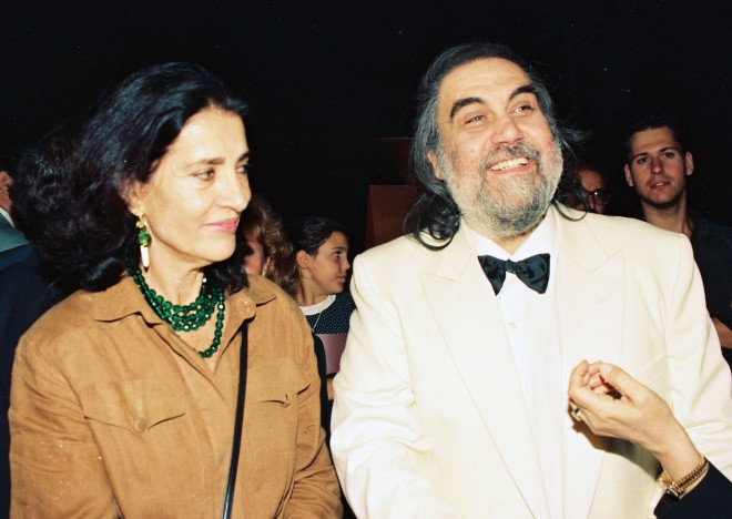 Η Ειρήνη Παππά με τον Βαγγέλη Παπαθανασίου στη συναυλία του στο Ηρώδειο το 1993