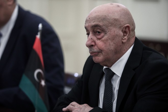 Ο Πρόεδρος της Βουλής της Λιβύης Ακύλα Σάλεχ   