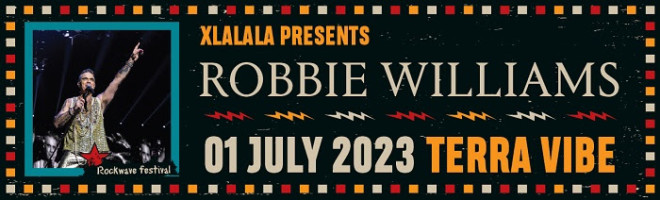 Robbie Williams: Banner για τη συναυλία του τον Ιούλιο στο Rockwave Festival