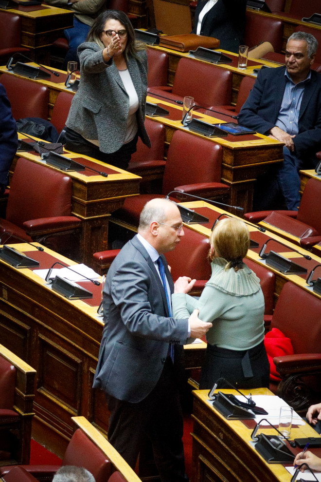 Η βουλευτής του ΣΥΡΙΖΑ Ολυμπία Τελιγιορίδου στη Βουλή