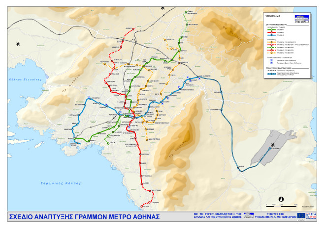 Ο χάρτης ανάπτυξης του Μετρό της Αθήνας 