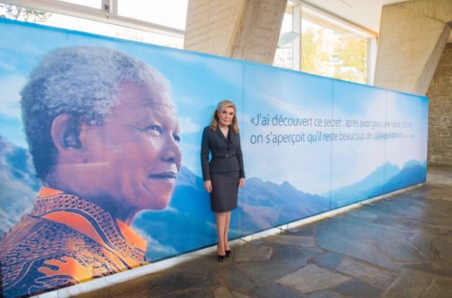 Η κα Βαρδινογιάννη στην έδρα της UNESCO στο Παρίσι με την ευκαιρία της έναρξης του 70ου Επετειακού Έτους της UNESCO που ήταν αφιερωμένη στη μνήμη του Νelson Mandela