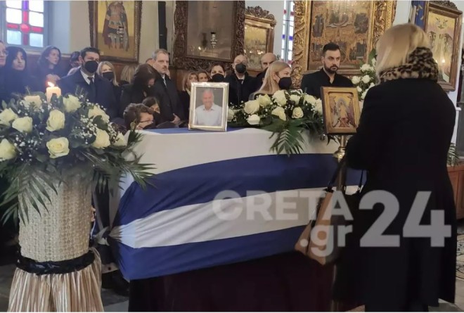 Βαρύ το κλίμα στην κηδεία του βουλευτή της ΝΔ Μανούσου Βολουδάκη - creta24.gr