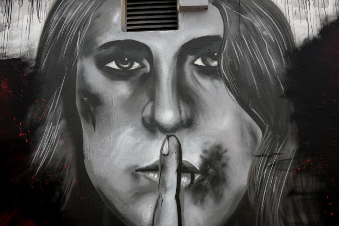 Γκράφιτι του 16χρονου S.F με θέμα την ενδοοικογενειακή βία- Αντώνης Νικολόπουλος/Eurokinissi