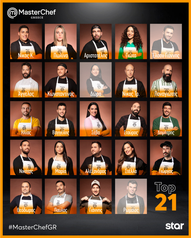 Οι top 21 του MasterChef