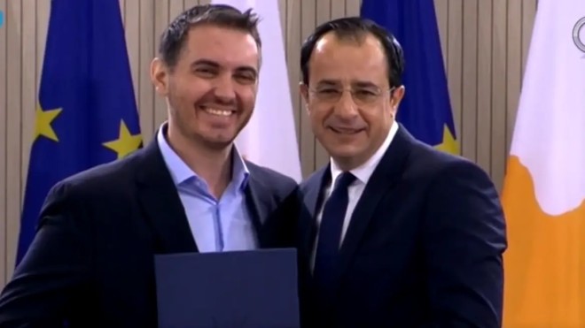 Ο Μιχάλης Χατζηγιάννης με τον Πρόεδρο της Κυπριακής Δημοκρατίας, Νίκο Χριστοδουλίδη