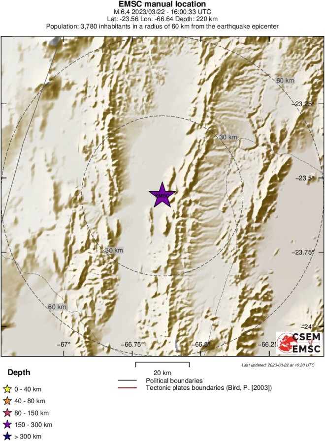 Ισχυρός σεισμός 6,4 Ρίχτερ στην Αργεντινή