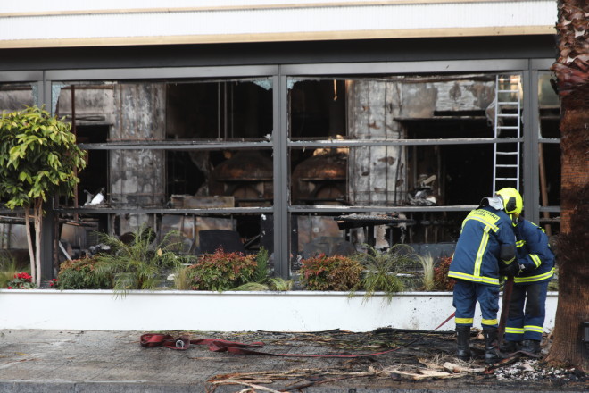 Από τη φωτιά στο εστιατόριο της Νέας Σμύρνης, η επιχείρηση καταστράφηκε ολοσχερώς/ Eurokinissi Παναγόπουλος Γιάννης